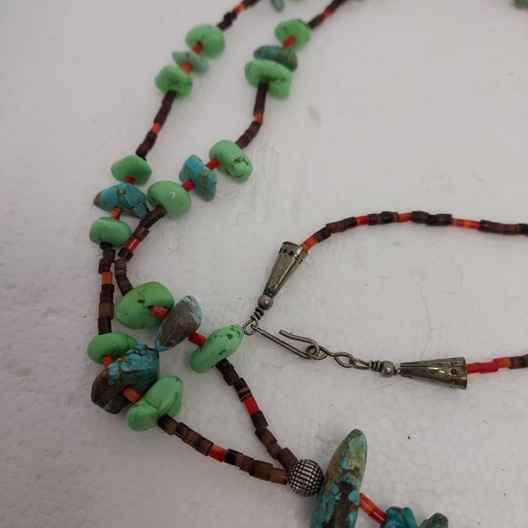 REAL vintage turquoise chunk 30"long lariat necklace - Picture 8 of 13
